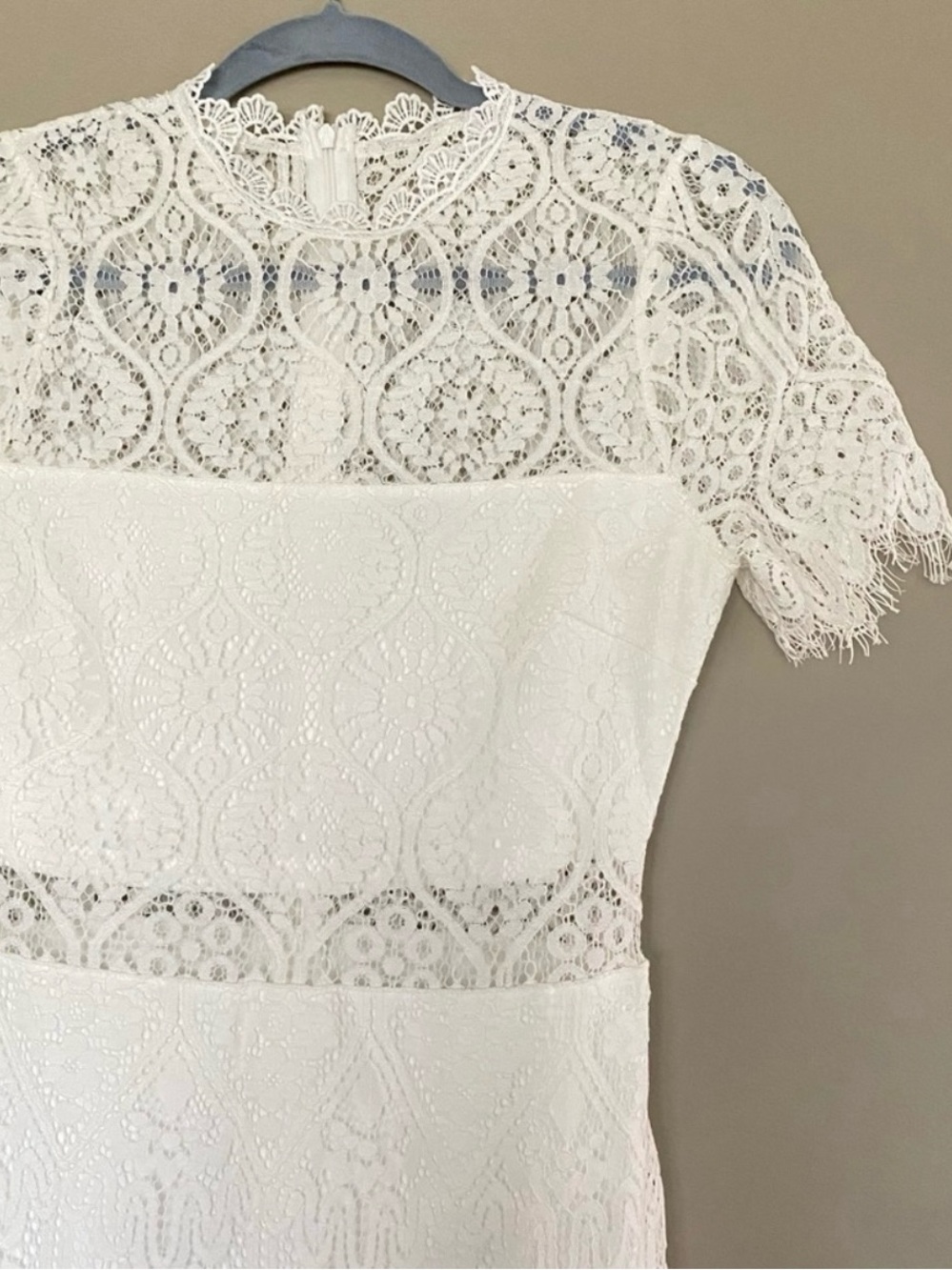 Lulus White Sheer lace Short Sleeve Dress (Size S) - Picture 5 of 6